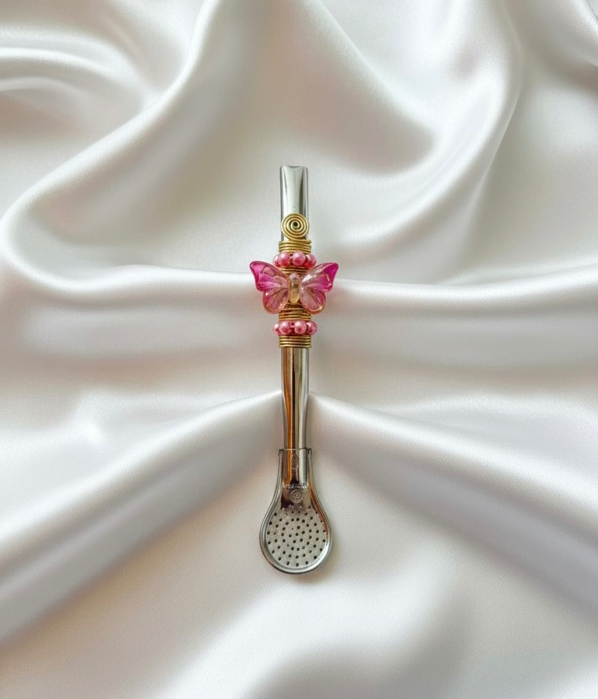 Small Mate Straws (Butterfly) (Pink)