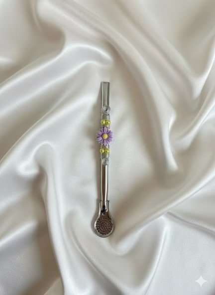 Large Mate Straws (Flower) (Purple)